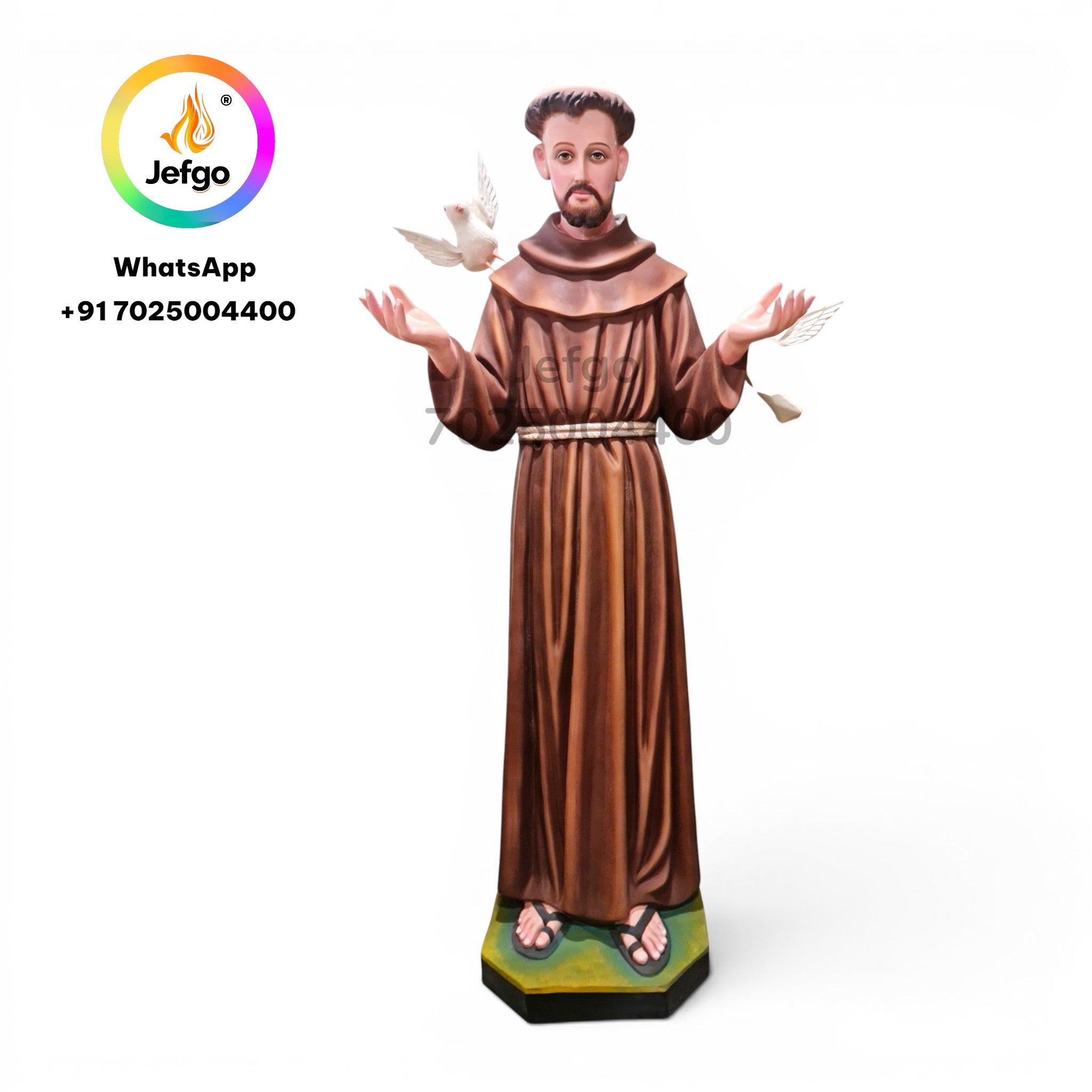 Saint Francis of Assisi Statue 72 inch/6 Feet Fiber Model No :