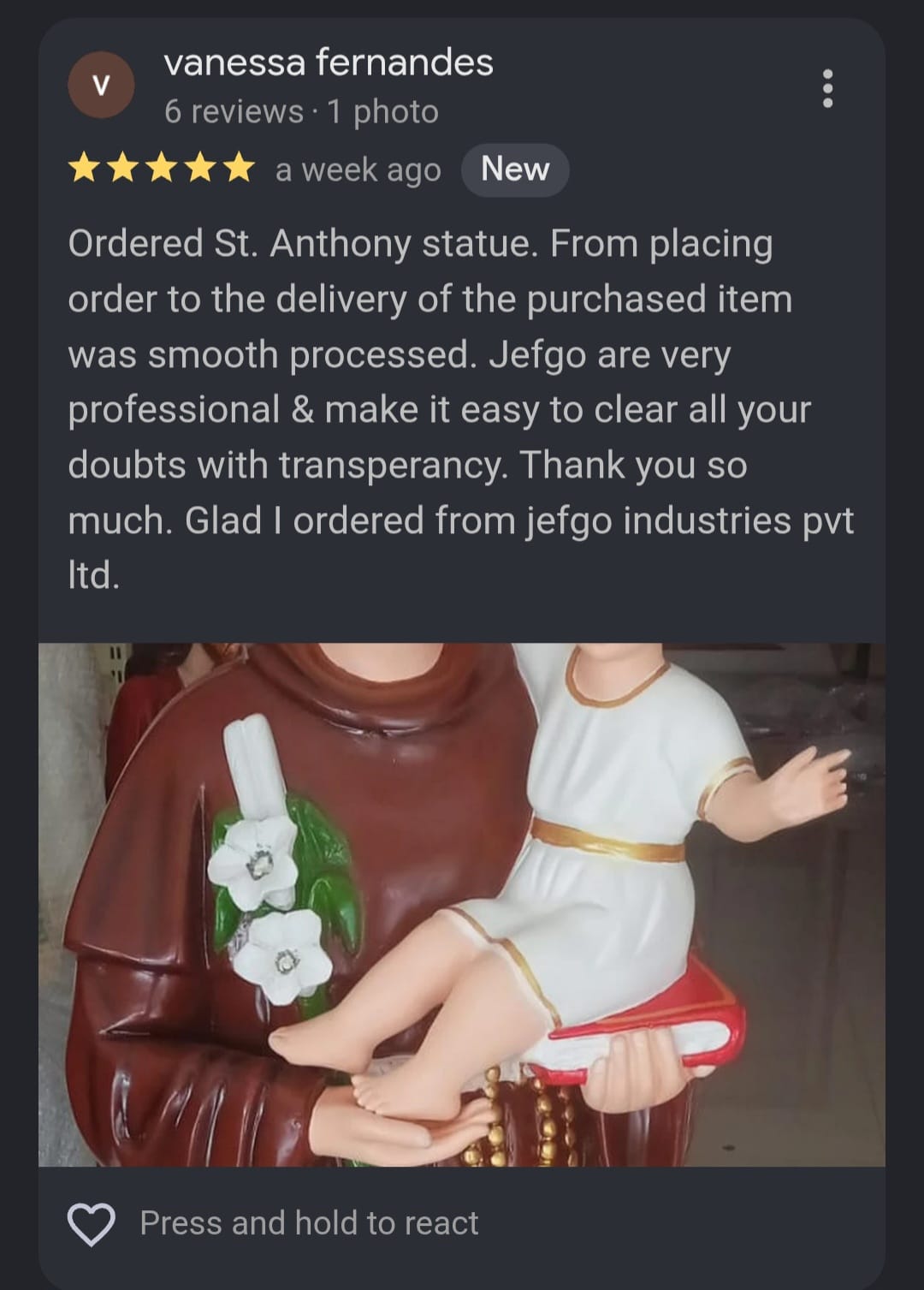 Saint Anthony of Padua Statue 4 Feet Model No : 3431