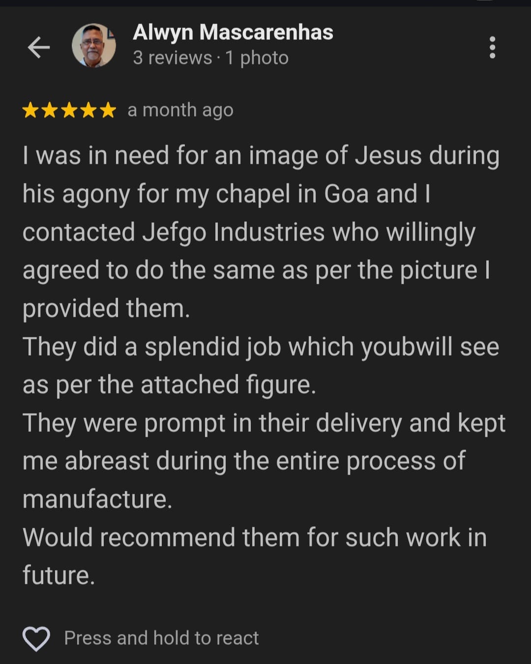Jesus Statue  Model No: