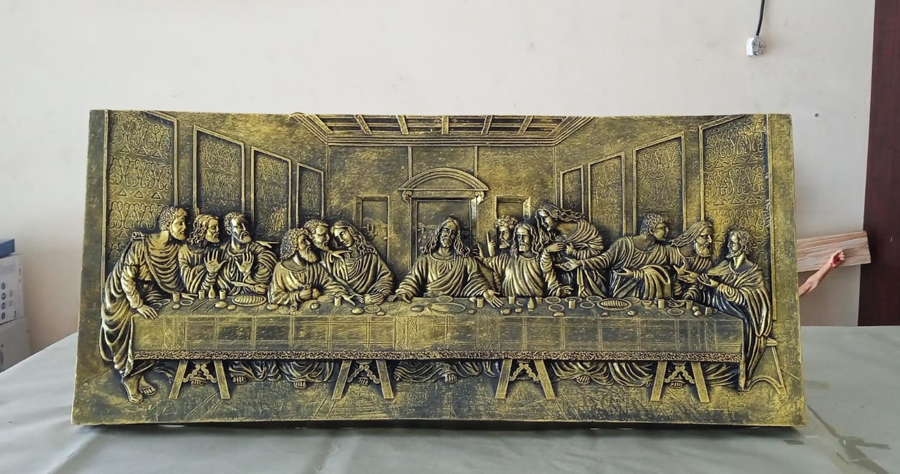 Last Supper  Plain  Brass Model  3443 Size 35.5 inch x 15.5 inch