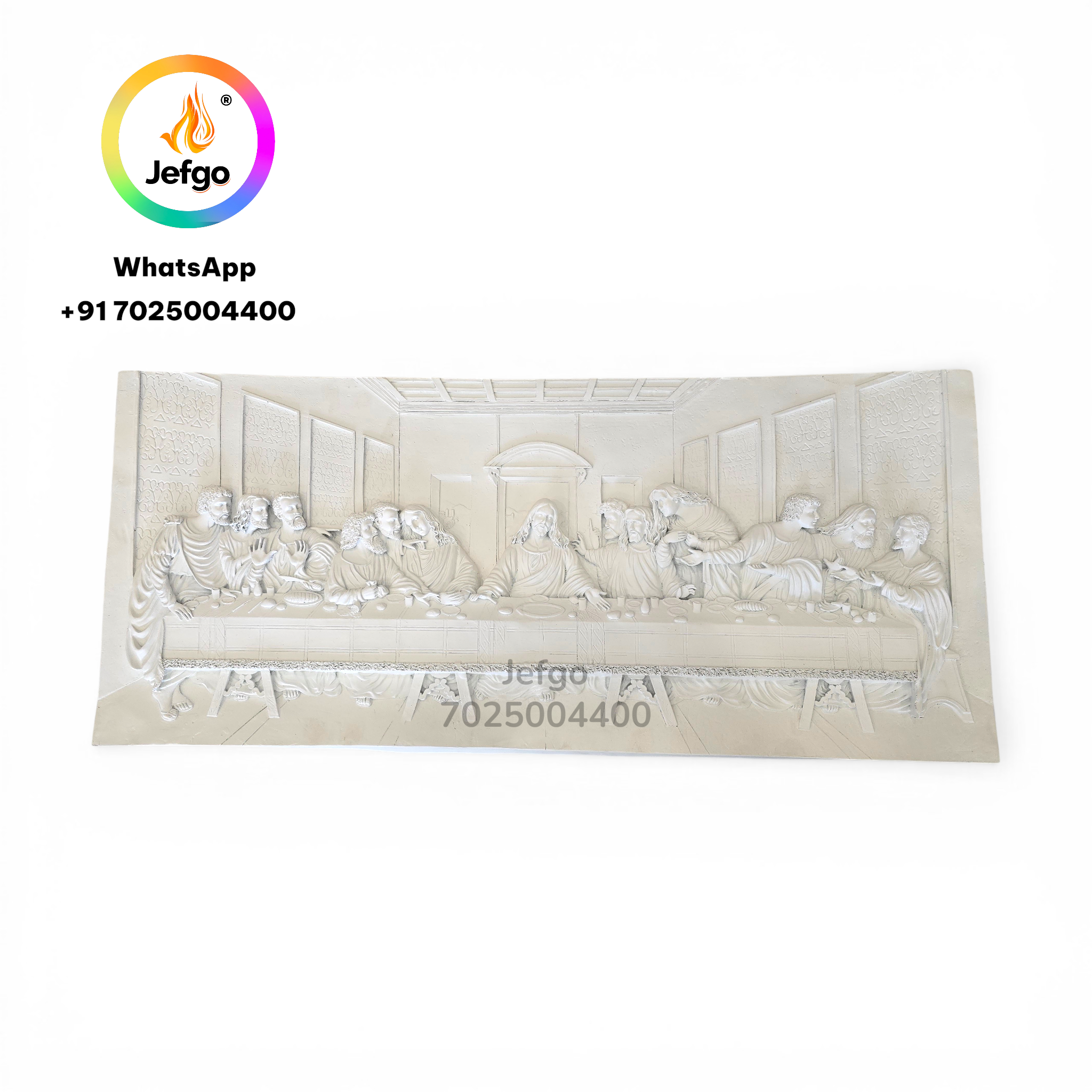 Last Supper White  Plain  Model  3492 Size 35.5 inch x 15.5 inch