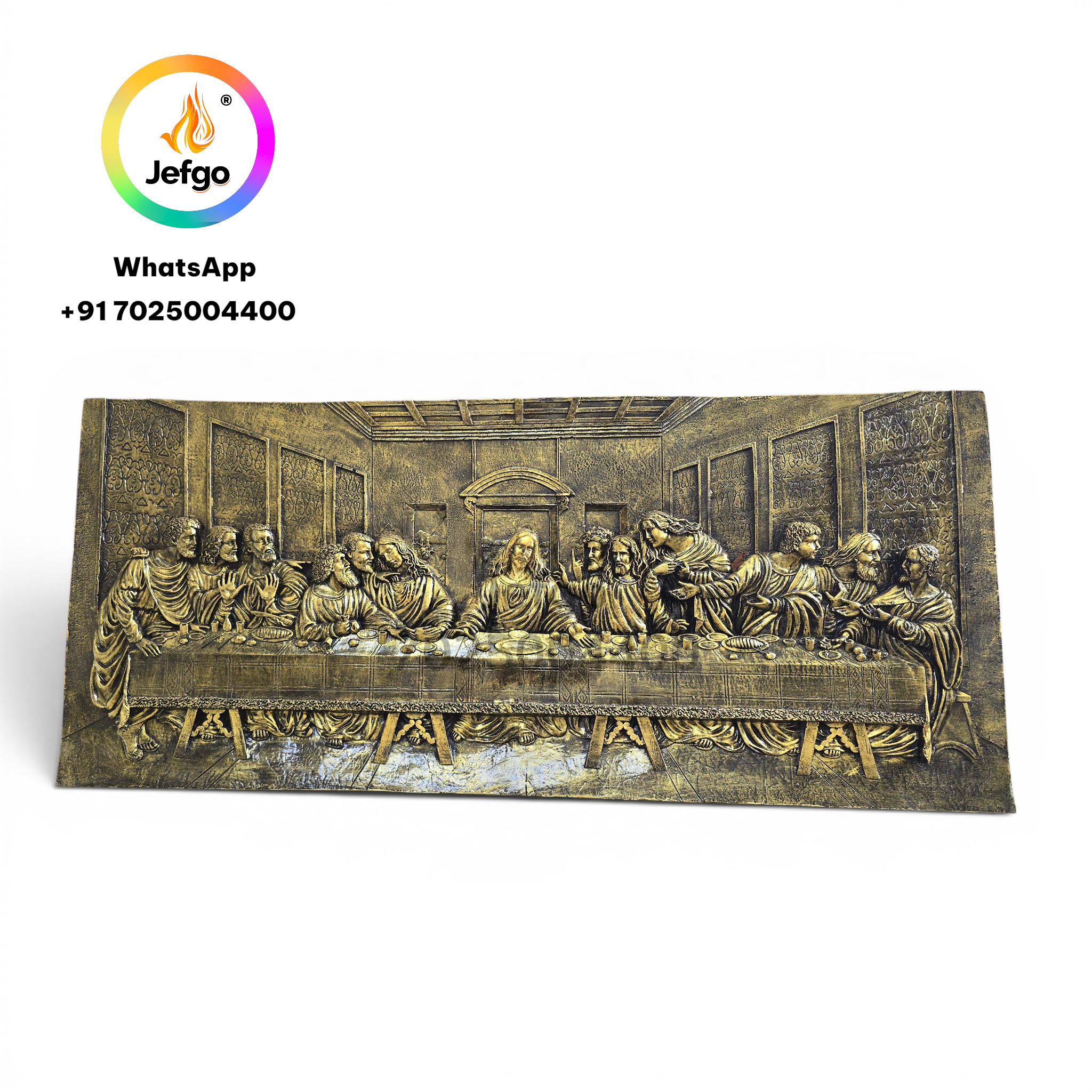 Last Supper  Plain  Brass Model  3443 Size 35.5 inch x 15.5 inch