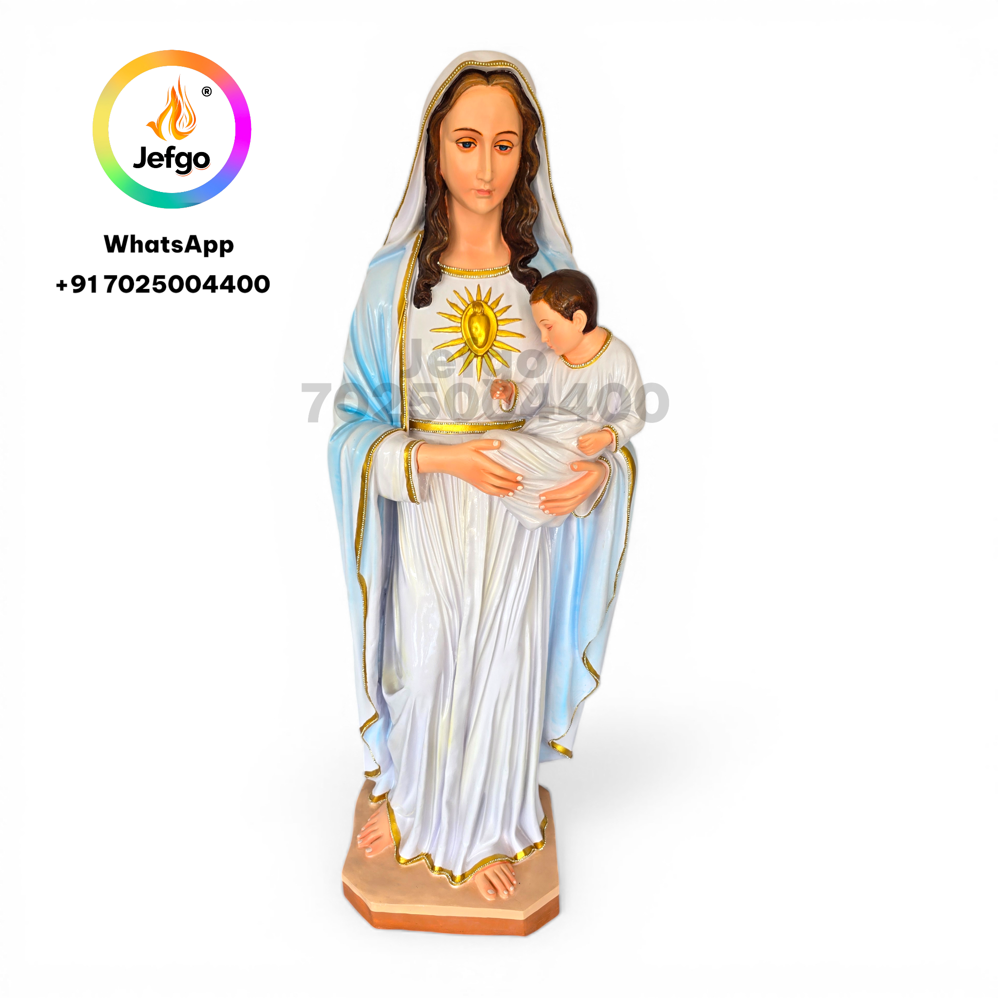 Mother Mary with Infant Jesus
Height : 4 feet
