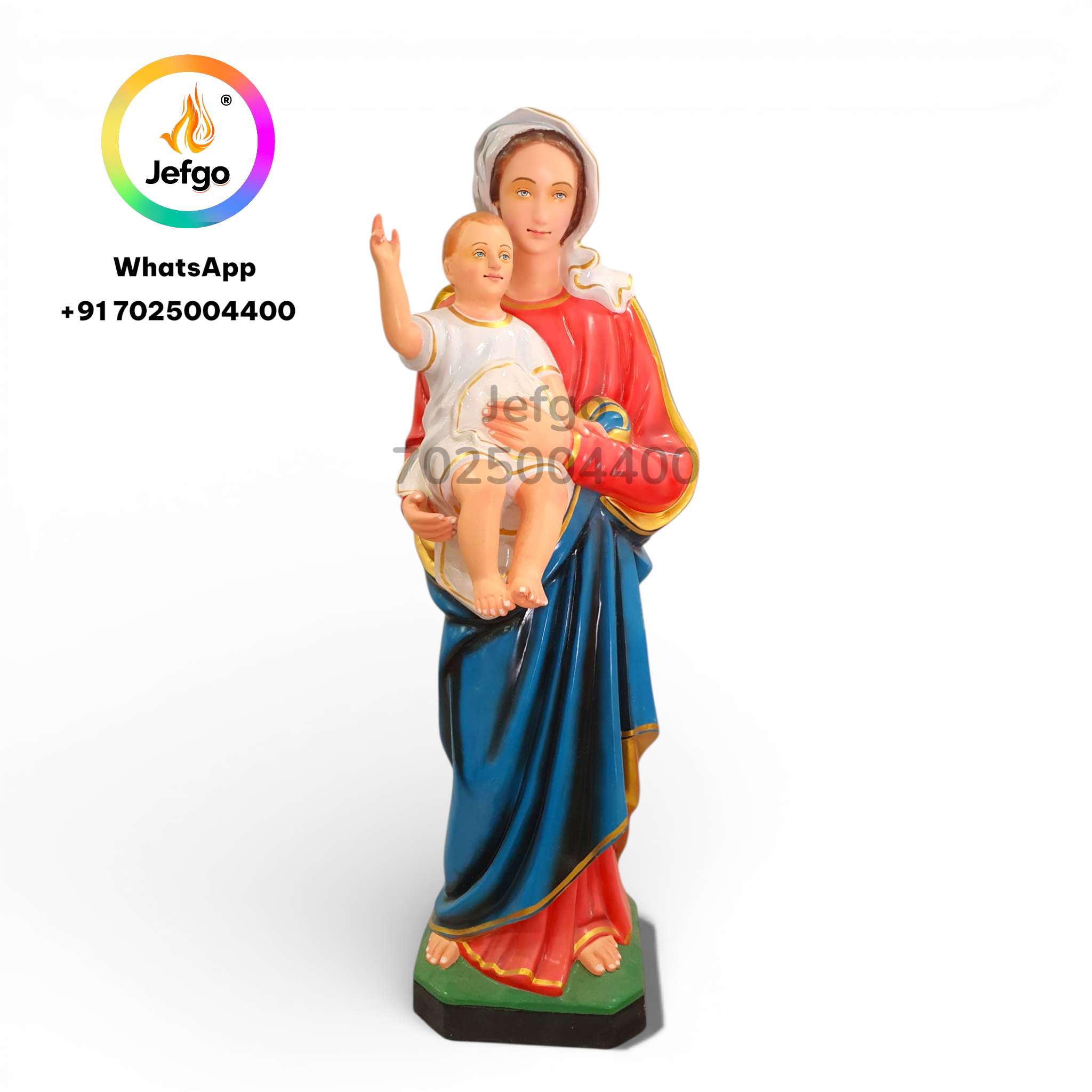 Mother Mary with Baby Jesus Statue