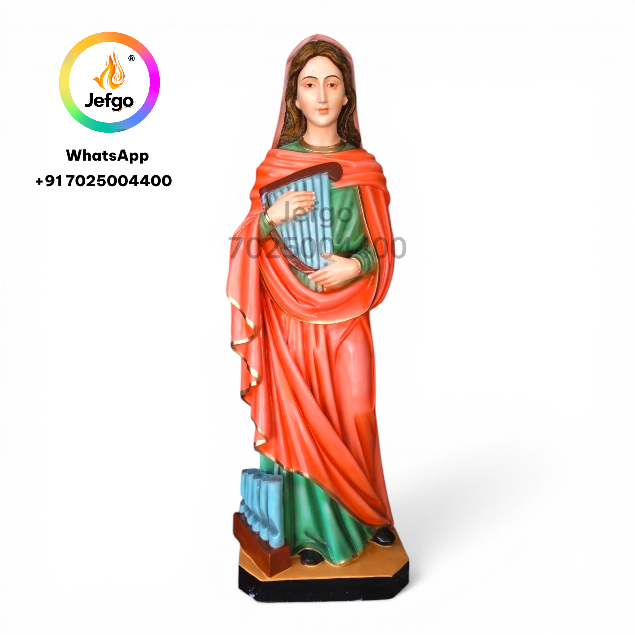 Saint Cecilia Statue 48 inch/4 Feet Fiber Model No :3606