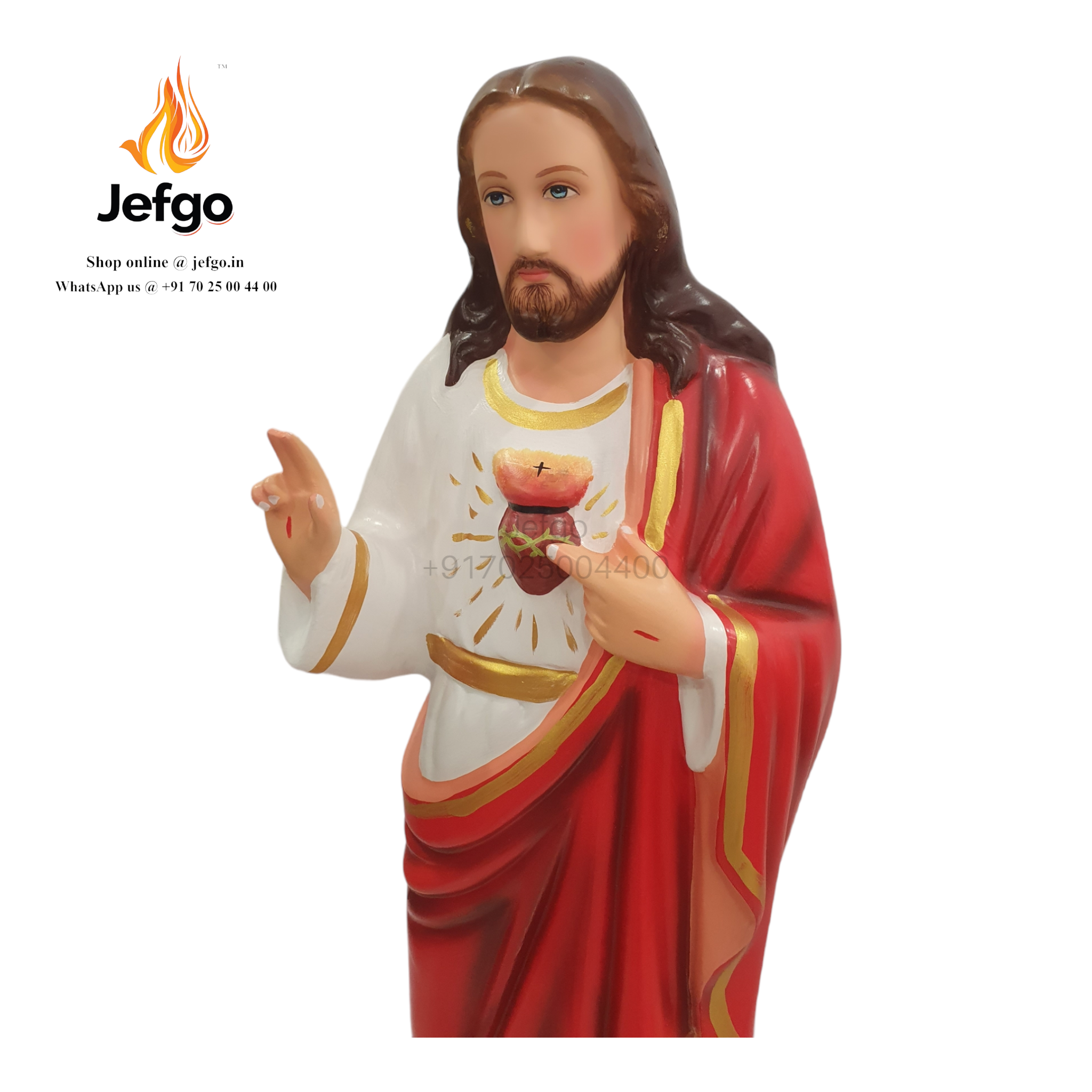 Buy Sacred Heart Jesus Fiber Statue height 30 inch 