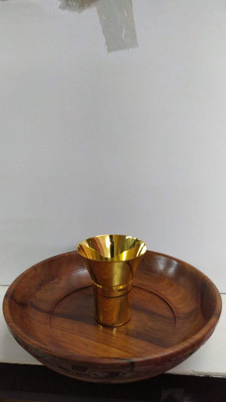Woodwn Base Ciborium  With  Small Chalice inside -Jefgo.in